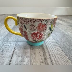 Potters Studio beautiful floral rose etched mug